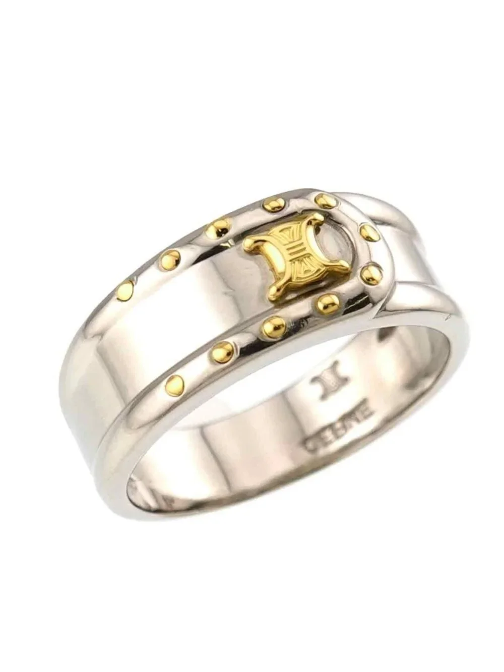 Celine Triomphe Ring Pt Platinum 18k YG 750 Macadam
